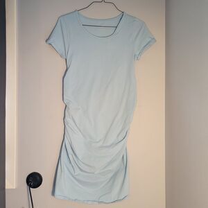 Isabel Maternity Women's Blue Bodycon Round-Neck Midi Dress Size M Sky Blue